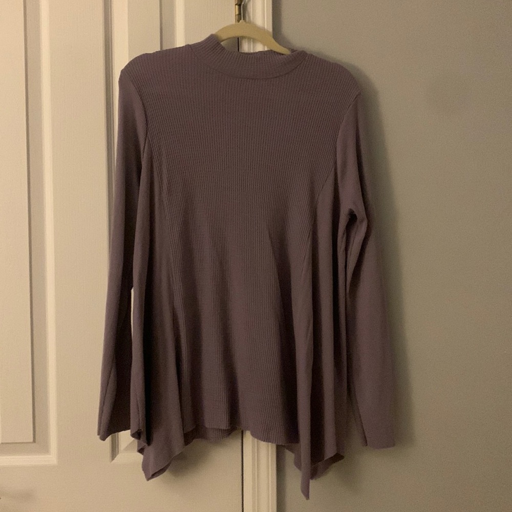 Anthropologie t.la waffle knit mock turtle neck long tunic